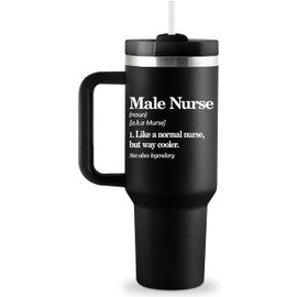 ROSTANTEN Male Nurse Gifts for Men - Male Nurses Week Gifts For Men - Nurse Appreciation Gift Ideas - 40oz Travel Cup Insulated Tumbler With Lid & Straw