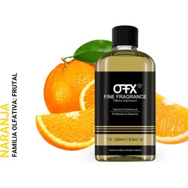 Fine Fragrance, Esencia para difusor aroma Naranja, 250ml, ultra concentrada para uso exclusivo en difusores profesionales y aromaterapia