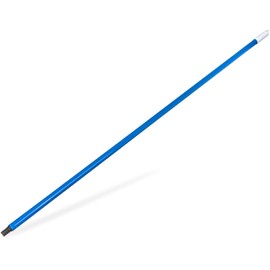 Carlisle FoodService 48" Broom Handle, Blue Powder-Coated Metal, 3/4-5 ACME Thread, Short One-Piece Design with Hanging Cap