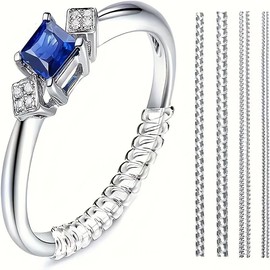 Clear Silicone Ring Sizers Invisible Ring Size Adjuster, Ring Guards for Loose Rings Fit Any Rings, 2 Styles,Insert and Spiral