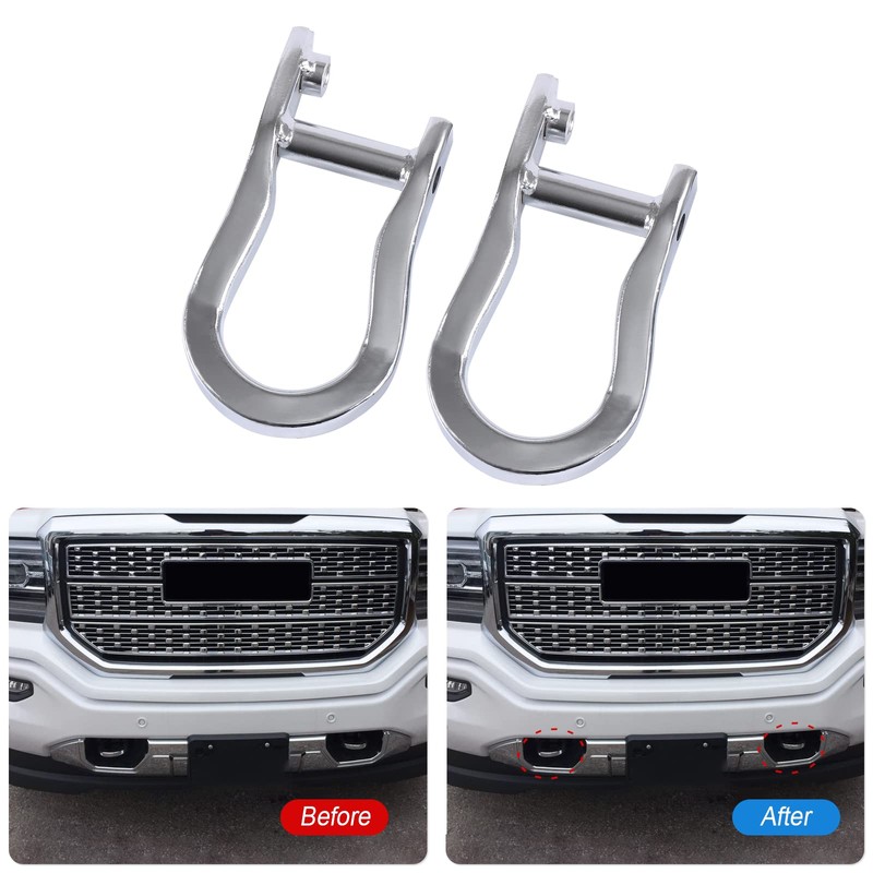 CARMOCAR Front Recovery Tow Hooks Replacement for 2007-2019 Chevy Silverado