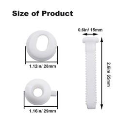 Toilet Seat Hinge Bolt Screw, 4 PCS Universal Plastic Downlock Nuts Toilet Seat Hinge Bolts Replacement Parts for Fixing Top Mount Toilet Seat Hinges