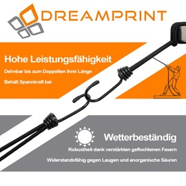 Dreamprint Expander Loop with Hooks, Pack of 25 / 20 cm, Expander with Spiral Hooks and Scratch-Resistant Rubber Cover for Tarpaulins, Banners, Nets - Strong Elastics Durable and Weatherproof