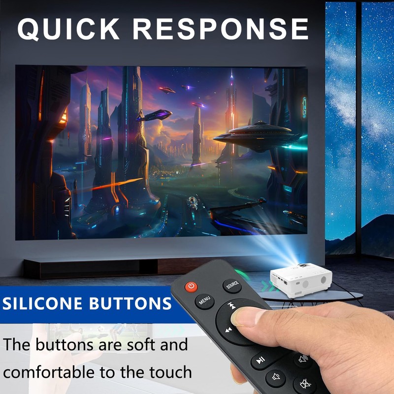 Molgoc Replacement Remote for Mini Projector,Compatible with TMY V08,NISOO M10,PANSEBA