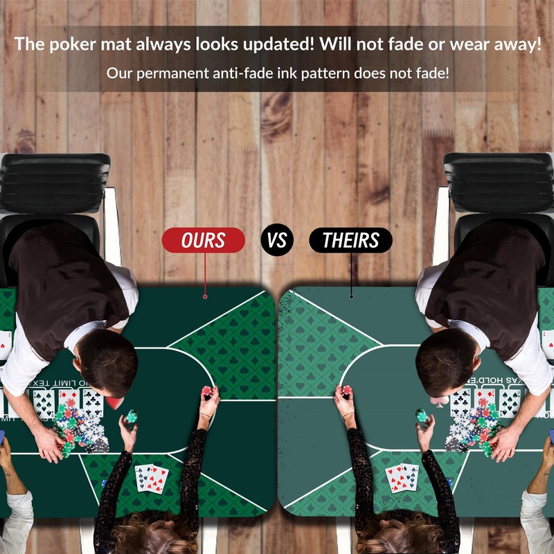 nuveti 63 x 31 Foldable Texas Poker Card Tabletop Layout