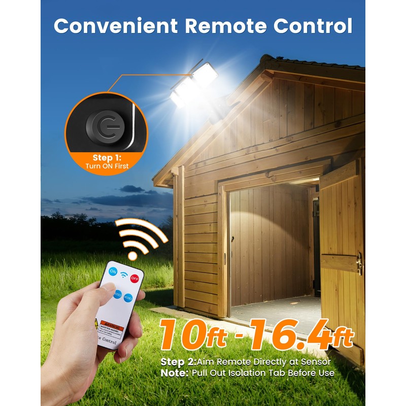 1500LM Clip On Solar Lights Outdoor, Motion Sensor Outdoor Lights