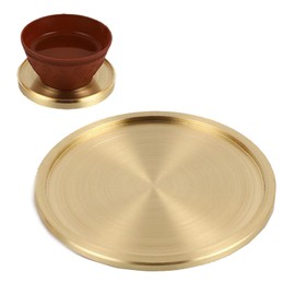 TOMMYFIELD Coaster Stylish Brass Coffee Table Decoration, Gold Coaster Round (3.9 inches (10 cm)