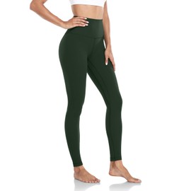 HeyNuts Workout Pro Full Length Yoga Leggings for Tall Women, Tummy Control Compression Athletic Yoga Pants 28'' Vintage Green L(12)