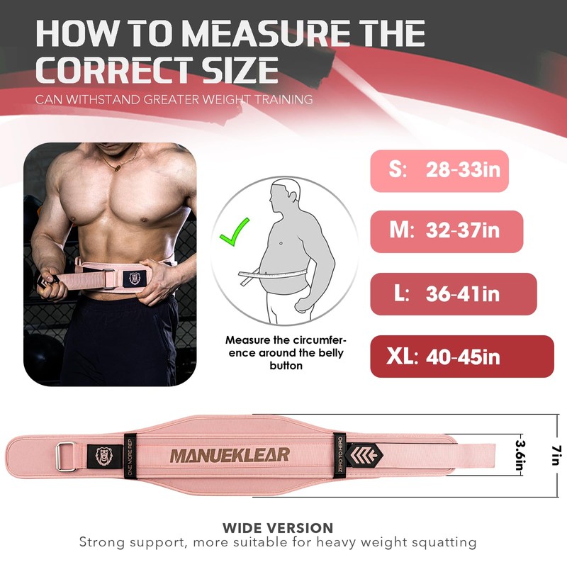 Weight Lifting Belt, Lifting Belts for Women Men, MANUEKLEAR Weightlifting