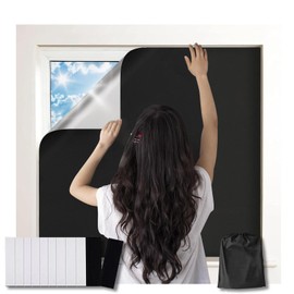 300x145 cm Blinds for Bedroom, 420d Window Covering Portable Curtains, 100% Shades, Cut Any Size, No Drill Black Out Blind for Home Baby Nursery Travel Dorm