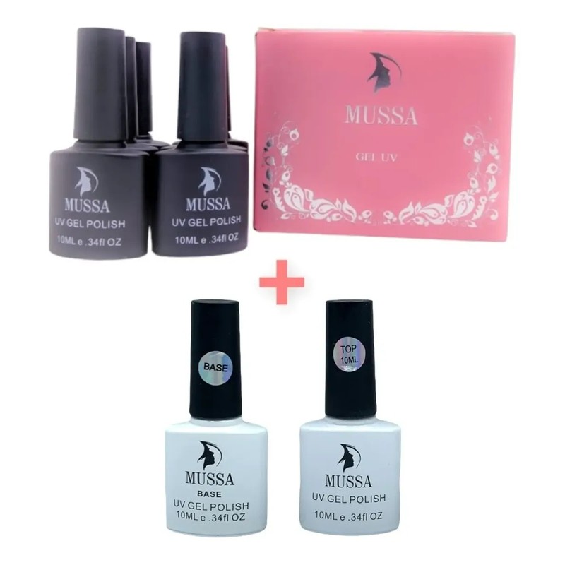 Combo Gama De Gel Uv Marca Mussabase Y Top 10