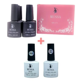 Combo Gama De Gel Uv Marca Mussabase Y Top 10 Ml Para Uñas