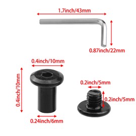 Savagrow 20 Sets M5 x 10mm Black Binding Post Screws Hex Drive Rivet Socket Binding Bolts Fastener Bolts Cap Nuts