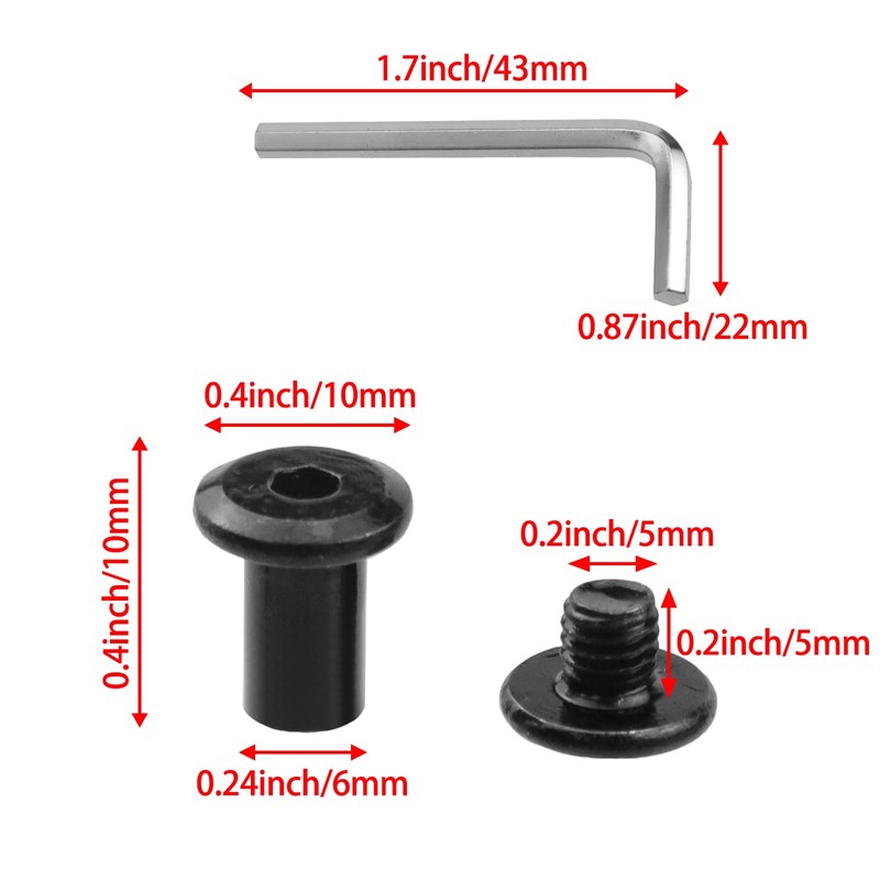 Savagrow 20 Sets M5 x 10mm Black Binding Post Screws