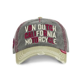 Von Dutch Men's & Women's Adjustable Cap, Retro Baseball Cap, Dark Grey/Khaki, One Size