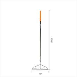 Fiskars 60" Pro Garden Rake for Soil with Lightweight Aluminum Handle, Heavy Duty Gardening Tool
