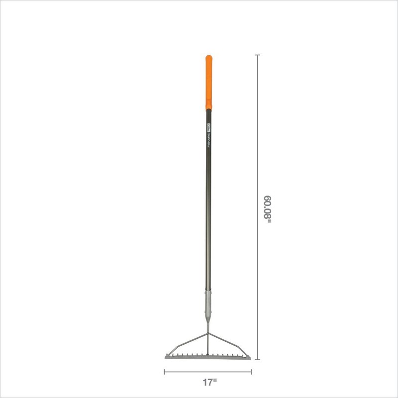 Fiskars 60" Pro Garden Rake for Soil with Lightweight Aluminum