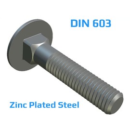 M8x60mm Coach Bolts by Keple, 20 Pack Alloy Steel, Square Neck Mushroom Head Bolts, Gate, Door, Headboard Bolts, Zinc Plated & Corrosion Resistant, Carriage Coach Bolts Screws, Made to DIN 603