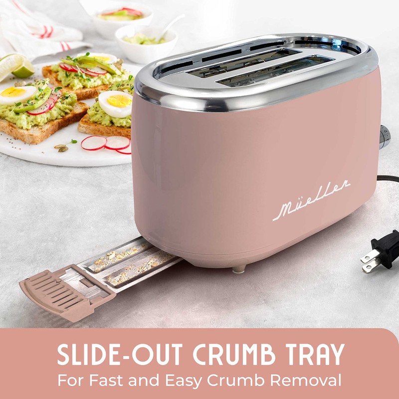 MUELLER HOME Retro Toaster 2 Slice, 7 Browning Levels, 3
