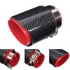 Universal Exhaust Tip Tail Throat Glossy Carbon Fiber Red Pipe