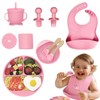 Platos para Bebe Silicon, 10 Pzas Set Alimentacion Complementaria Bebe,