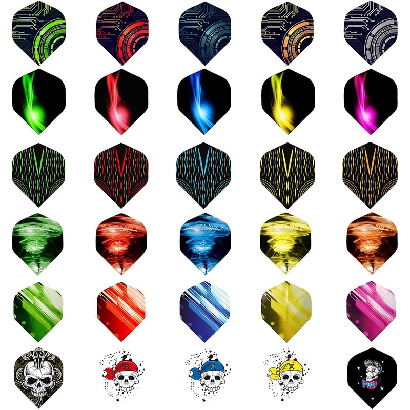 Dart Flights, 6 Styles, 30 Sets, 90 Pieces, PET Standard