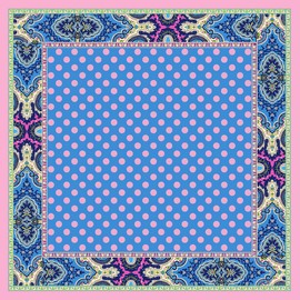 Lorenzo Cana Silk cloth elaborately printed cloth 100% silk 70 x 70 cm harmonious colours scarf 8905333, pink