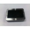 RETRO RECTANGLE ASHTRAY BLACK PLASTIC METAL AROUND THE RIM 4