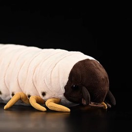 SYUSAMA 13.7'' Realistic Grub Worm Plush Stuffed Animal Plush Insects Pillow Toy Animals Dolls for Birthday Kids Gifts Home Decor