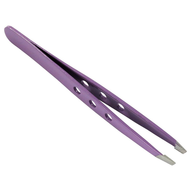 HTS 172T3 3.75" Purple Three Hole Slanted Eyebrow Tweezers