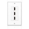 TNP HDMI Wall Plate (3 Port, White) HDMI Face Plate