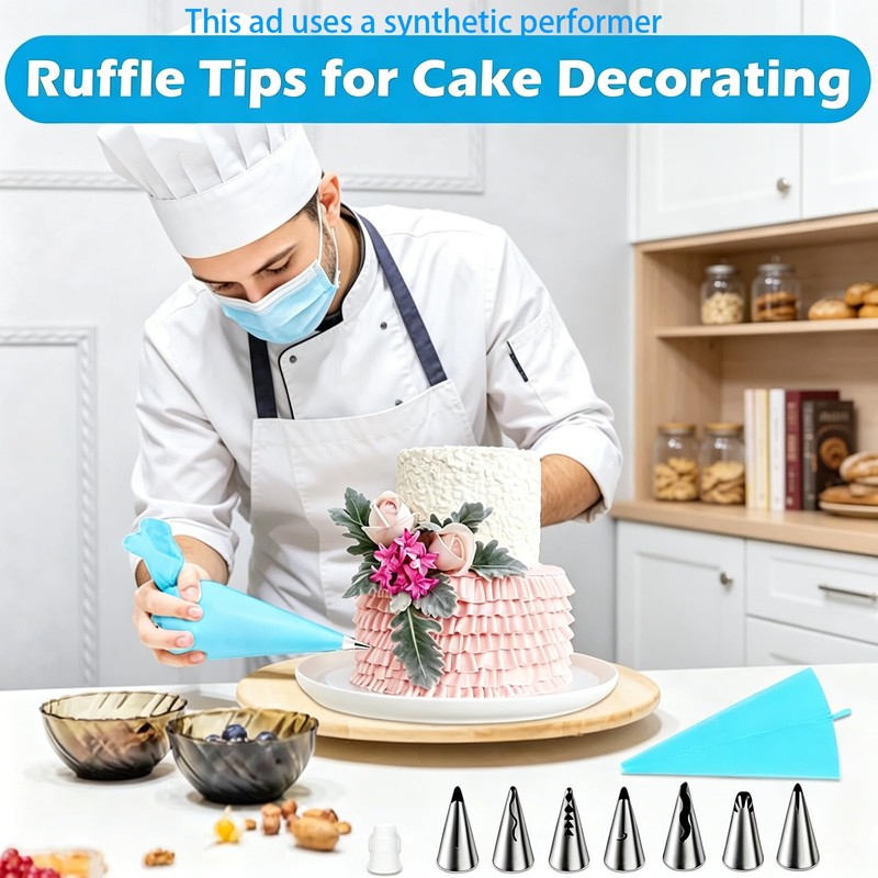 304 Stainless Steel Ruffle Piping Head 9-piece Set