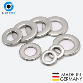 Blue Eyes Flat Washers Made of Stainless Steel DIN 125 A2 Washers Body Washers Rustproof Flat Washers for Screws & Nuts & Threaded Rod (M8, 50)