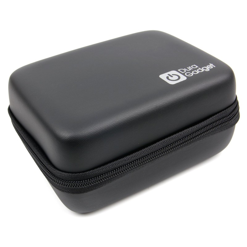 DURAGADGET Exclusive Black Hard Shell EVA Box Case with Carabiner