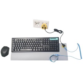 Minadax ESD Anti-Static Mat 52 cm x 8 cm Including Cuff + Extension 2.4 m + ESD Plug - Right Connection