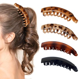 10Pcs Hair Clips Women'S Banana, Claw Clip Banana Hair Clips For Thick Hairs，Large Claw Clip(Black，Tortoise Shell Color，blue，Multicoloured)