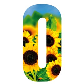 MONOGRAM Classic Signs Wheelie Bin Number Sunflower 0