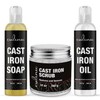Culina Supreme Cast Iron Care Set: Restoring Scrub, Cleaning Soap
