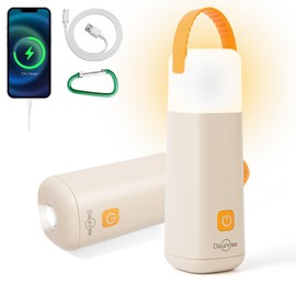 Dawnrise LED Camping Lantern, Up to 350 Hours Rechargeable Camping Light, 4 Modes Outdoor Flashlight Lantern with Red Light, Water Resistant Portable Tent Light for Emergency,Hiking,Hurricane (Yellow)