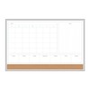 U Brands Magnetic Dry Erase 4-in-1 Calendar Board, 36"x24", Silver