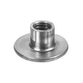 sourcing map M6 T-nuts, 24pcs Carbon Steel Tee Nut Round Base Weld Nuts 8mm Height Through Hole Flange Insert Female Thread Plate Nuts, Dark Gray