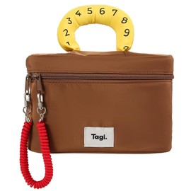 Souvik Cosmetic Bag Women's Large Capacity Makeup Bag Portable Makeup Organiser Cute Makeup Bag for Girls Cosmetic Bag Girls for Travel and Everyday Use, brown, L, Cute contrast color cosmetic bag,