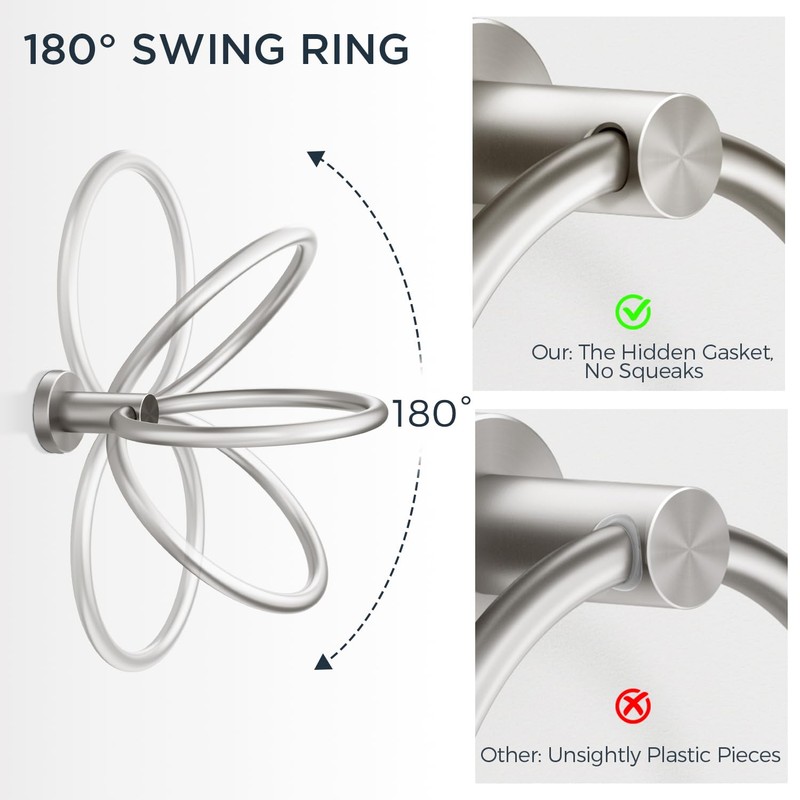 FORIOUS Toilet Roll Holder, Wall Mount SUS304 Stainless Steel Towel