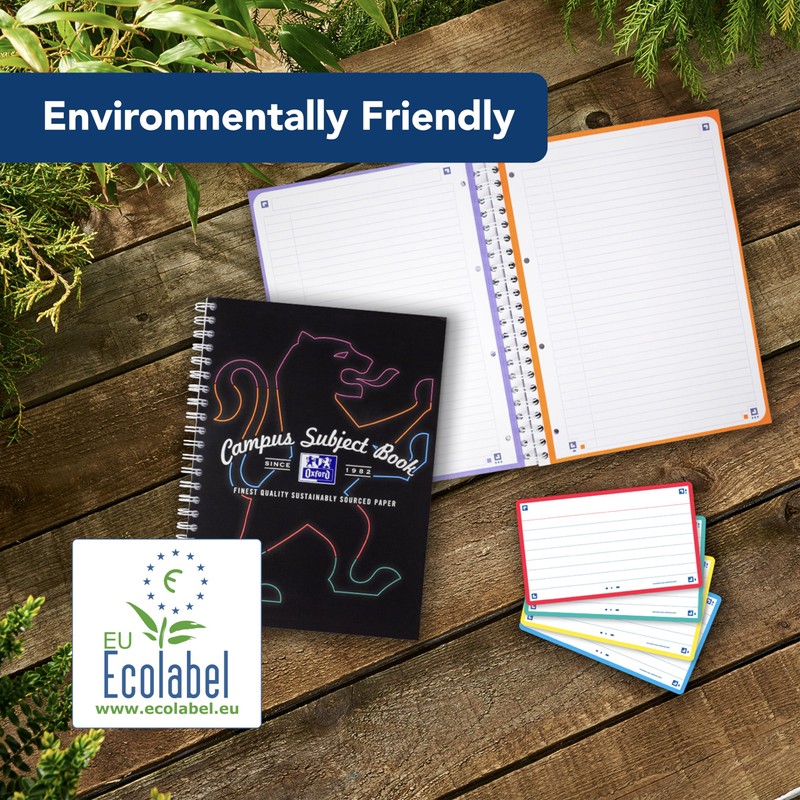 Oxford Campus A4 Lined Subject Notebook, Card Cover Wirebound, 160