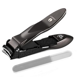 Nail Clippers, Splash Prevention, Made in Japan, Stainless Steel, Popular Ranking, High-grade, Nail Clippers Set, Sharp, Nail Clippers, Unisex, For Hands and Feets, Includes Storage Case Included (Grey)