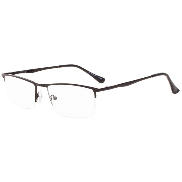 Eyekepper Qualität Halbrand Metall Lesebrille mit Federscharnier in Schwarz +0.50