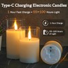 LEDHOLYT Rechargeable Flameless Glass Pillar Candles–Gifts for Women–Set of 3,
