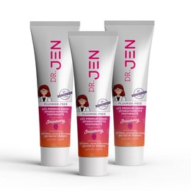 Dr. Jen's 10% Nano Hydroxyapatite Toothpaste - Fluoride Free, Xylitol Toothpaste (3.4 Ounce, Pack of 3)