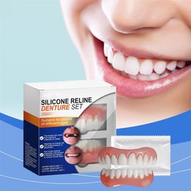 Premium Silicone Denture Reline Kit - Soft Reline Set for Secure Upper/Lower Dentures - All-Day Comfort for Men & Women