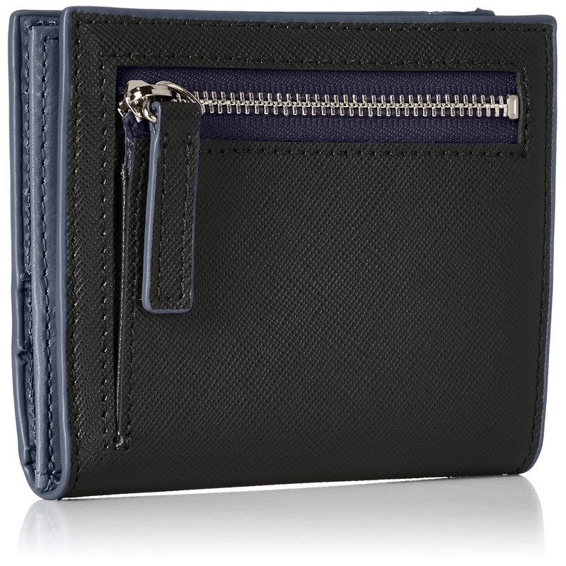 Kangol Bifold Wallet, Metal Logo, Luxury Square Grain Cow Leather,